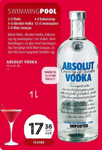 Scandinavian Park Absolut vodka erbjuda