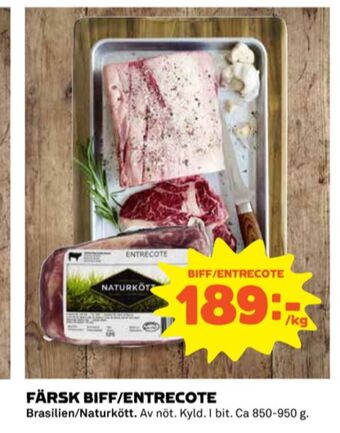 Coop Naturkött biff erbjuda