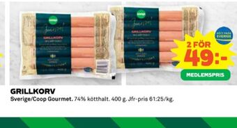 Coop Coop gourmet grillkorv erbjuda