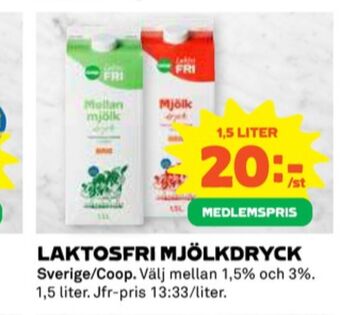 Coop Coop mellanmjölk erbjuda