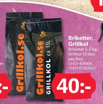 DollarStore Grillkol.se grillkol/briketter erbjuda
