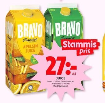 ICA Kvantum Bravo juice erbjuda