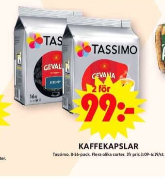 ICA Maxi Tassimo kaffekapslar erbjuda