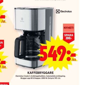 ICA Maxi Electrolux kaffebryggare erbjuda