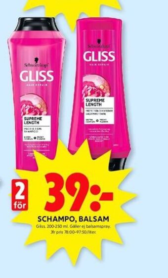 ICA Kvantum Gliss balsam erbjuda