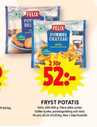 ICA Maxi Felix potatisprodukter erbjuda