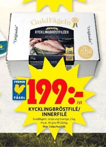 ICA Kvantum Guldfågeln kycklingbröstfilé erbjuda