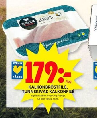 ICA Kvantum Ingelsta kalkon kalkonbröstfilé erbjuda