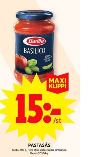 ICA Maxi Barilla pastasås erbjuda