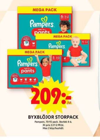 ICA Maxi Pampers blöjor erbjuda