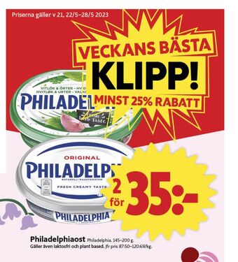 ICA Nära Philadelphia färskost erbjuda