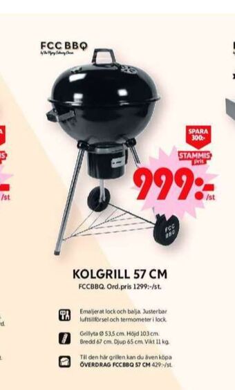 ICA Maxi Fcc bbq klotgrill erbjuda