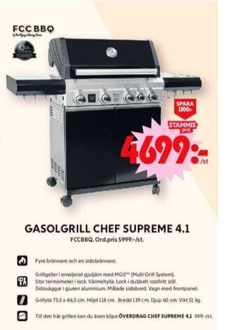 ICA Maxi Fcc bbq gasolgrill erbjuda
