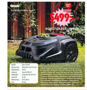 ICA Maxi Grouw robotgräsklippare erbjuda