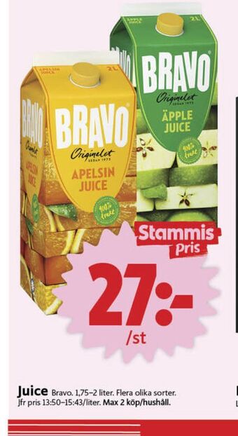 ICA Nära Bravo juice erbjuda