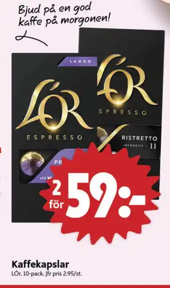 ICA Nära L or kaffekapslar erbjuda