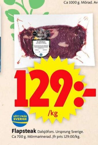 ICA Supermarket Dalsjöfors flapstek erbjuda