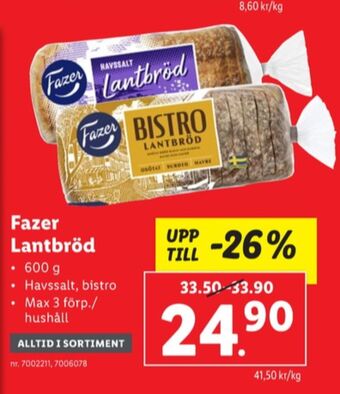 Lidl Havsalt bröd erbjuda