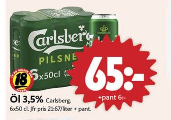 ICA Nära Carlsberg öl erbjuda