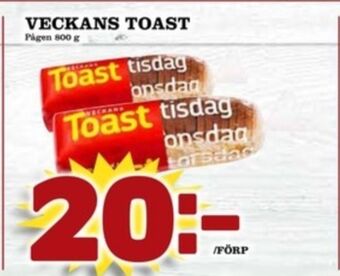Matdax Veckans toast toastbröd erbjuda