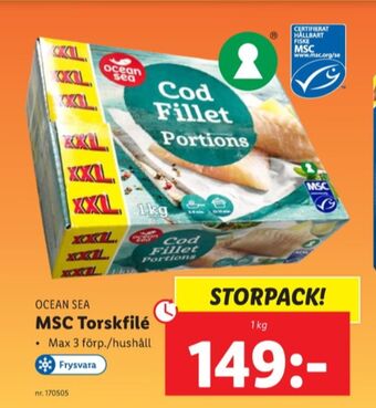 Lidl Ocean sea torskfilé erbjuda