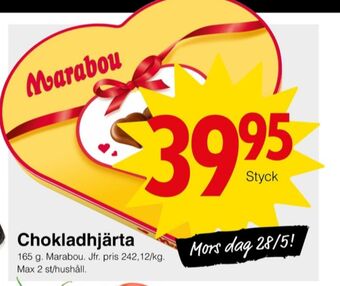 Matöppet Hjärtan chokladask erbjuda