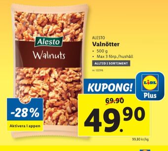 Lidl Alesto valnötter erbjuda