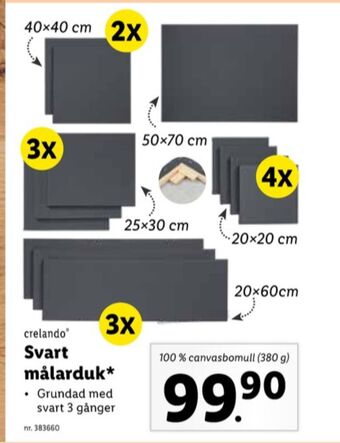 Lidl Crelando canvas erbjuda