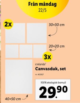 Lidl Crelando canvas erbjuda