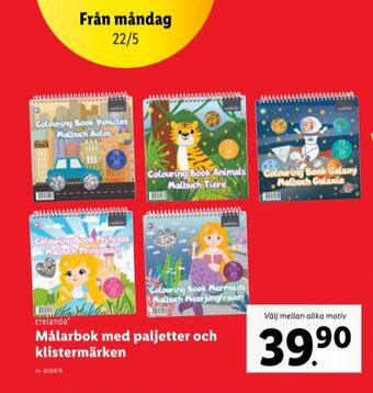Lidl Crelando målarböcker erbjuda