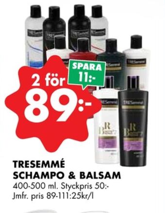 ÖoB Tresemmé balsam erbjuda