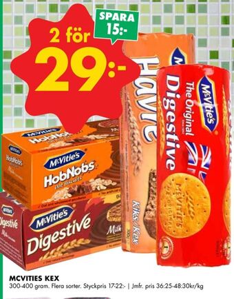 ÖoB Hobnobs mcvities digestive kex erbjuda