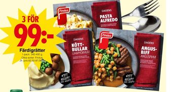 Matöppet Findus färdigrätter erbjuda