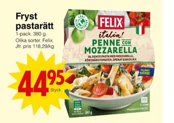 Matöppet Felix pastarätter erbjuda