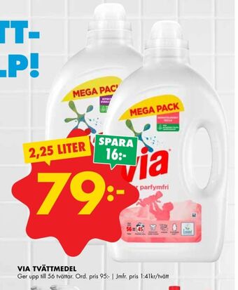 ÖoB Via tvättmedel flytande erbjuda