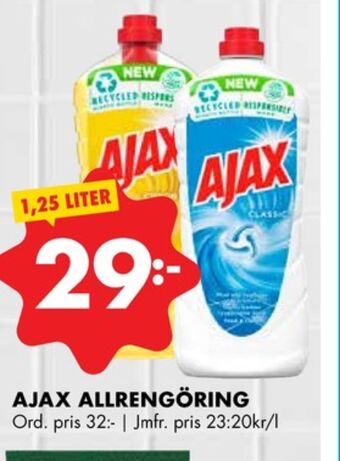 ÖoB Ajax rengöringsmedel erbjuda
