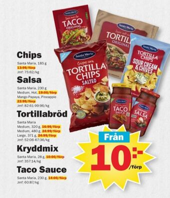 Pekås Santa maria tortillachips erbjuda