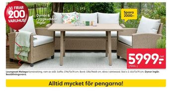 Rusta Dynor utemöbler erbjuda