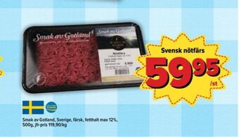 Östenssons Smak av gotland nötfärs erbjuda
