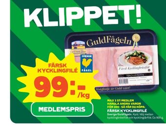 Stora Coop Guldfågeln kycklingfilé erbjuda