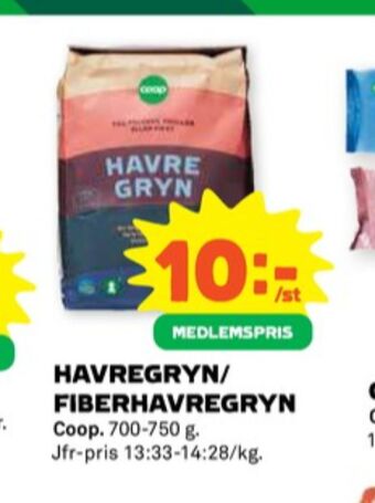 Stora Coop Coop havregryn erbjuda