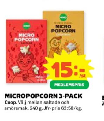Stora Coop Coop popcorn erbjuda