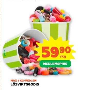 Stora Coop Coop lösviktsgodis erbjuda