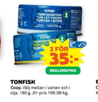 Stora Coop Coop tonfisk erbjuda
