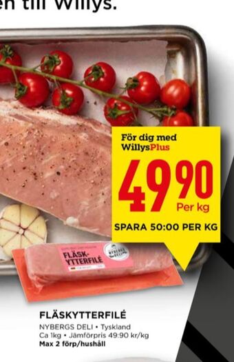 Willys Nybergs deli fläskytterfilé erbjuda