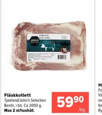Coop Extra Johns selection kotlett erbjuda
