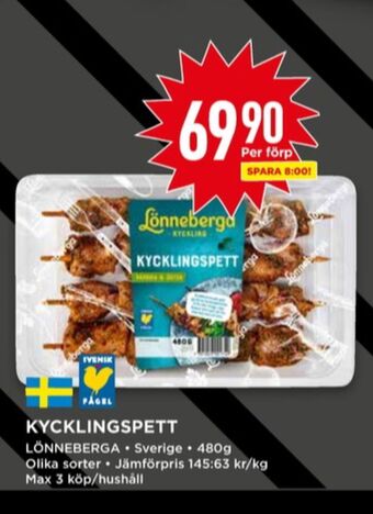Willys Lönneberga kycklingspett erbjuda