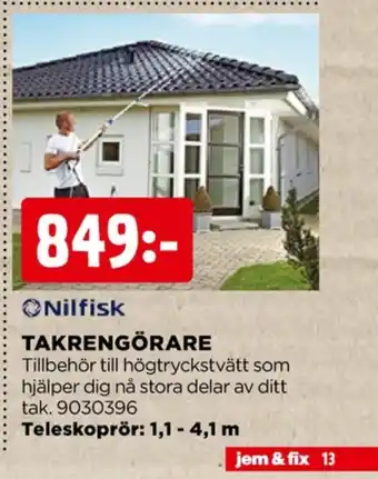 Jem&Fix Nilfisk-alto takrengörare erbjuda