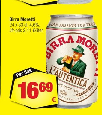 Calle Birra moretti öl erbjuda