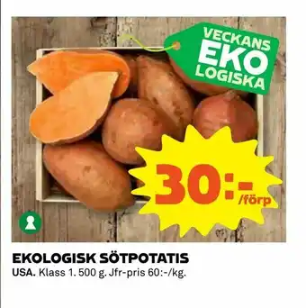 Coop Daglivs Ekologisk sötpotatis erbjuda